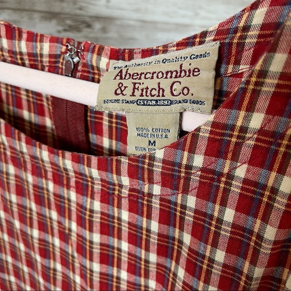 VINTAGE Abercrombie & Fitch Plaid Shift Dress - Picture 3 of 5